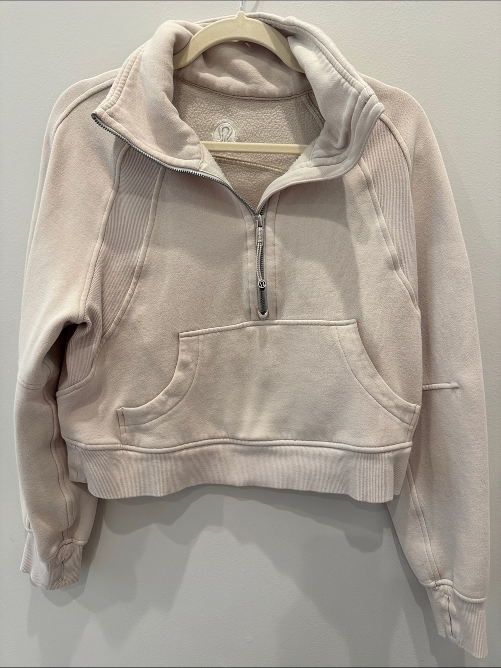 lululemon Scuba Funnel Neck Half Zip Natural Ivory XS / S
